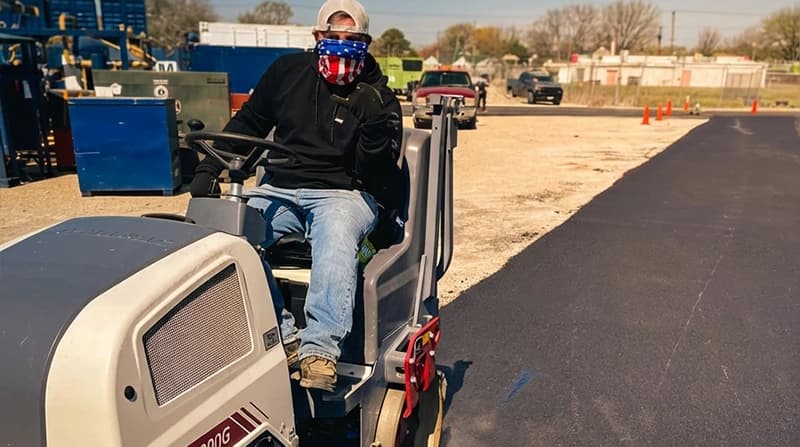 Asphalt paving in progress