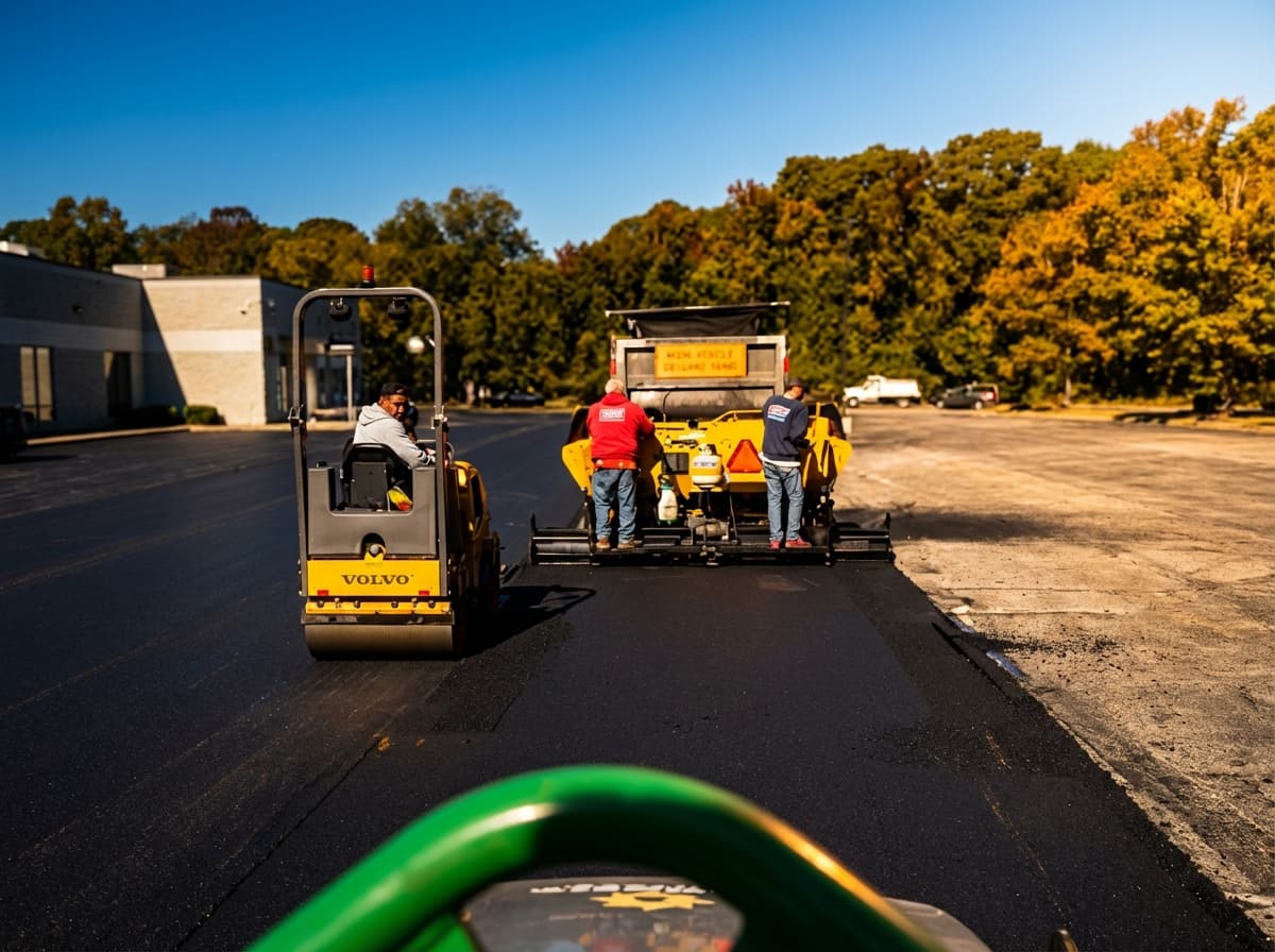 Completed asphalt paving job