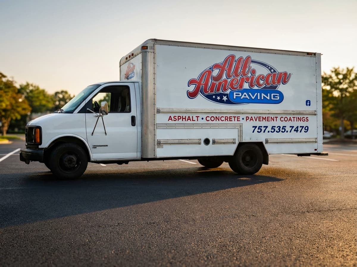 All American Paving company truck on a job site
