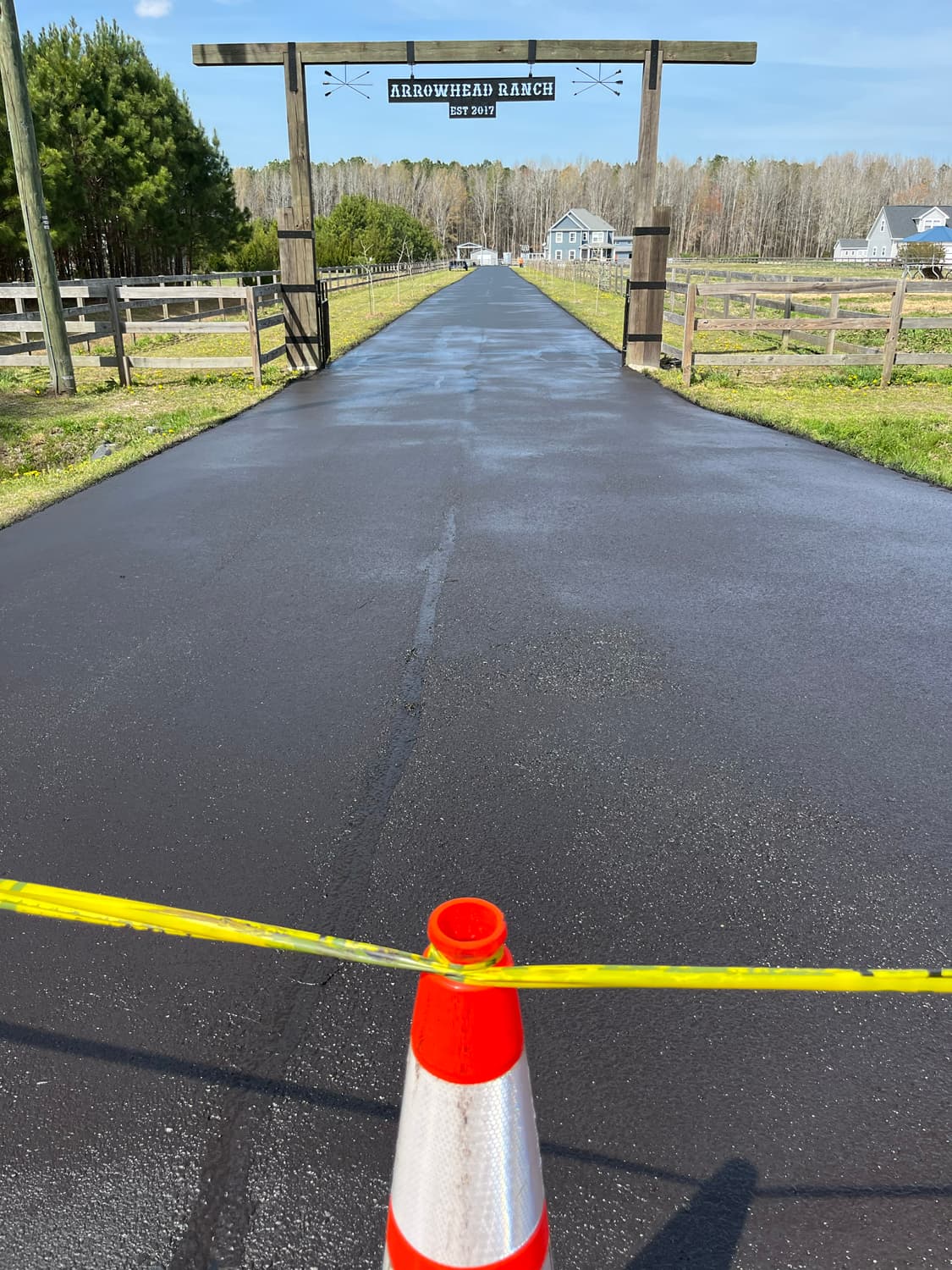 Sealcoated lot ready for restriping