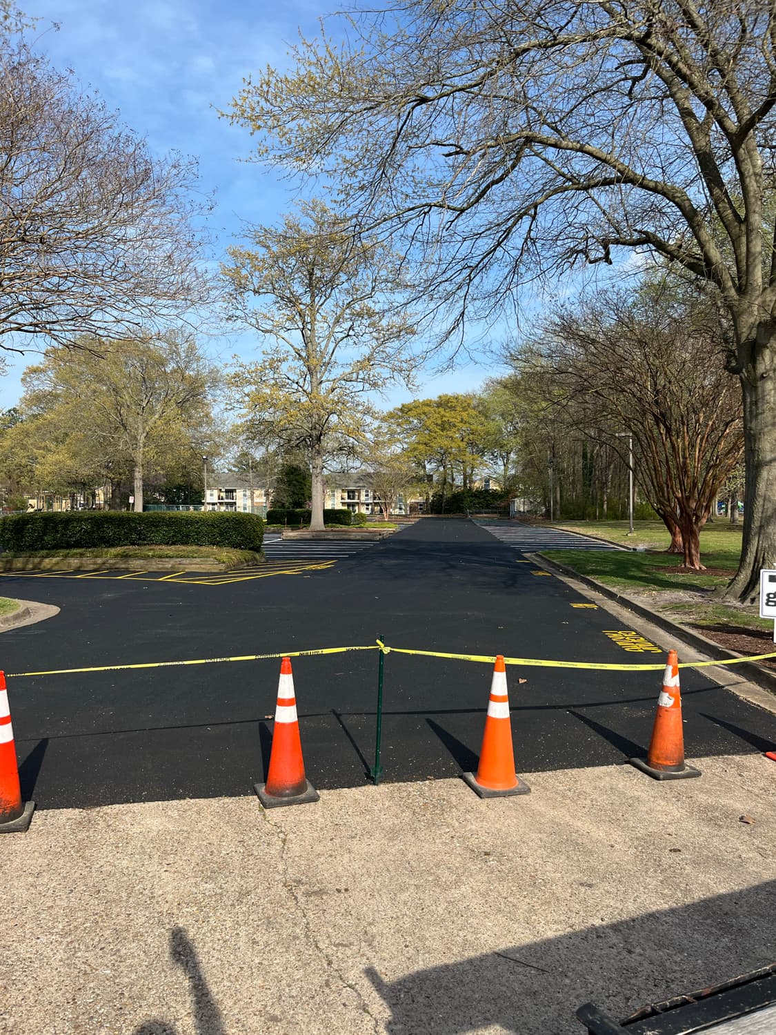 Sealcoat application in progress